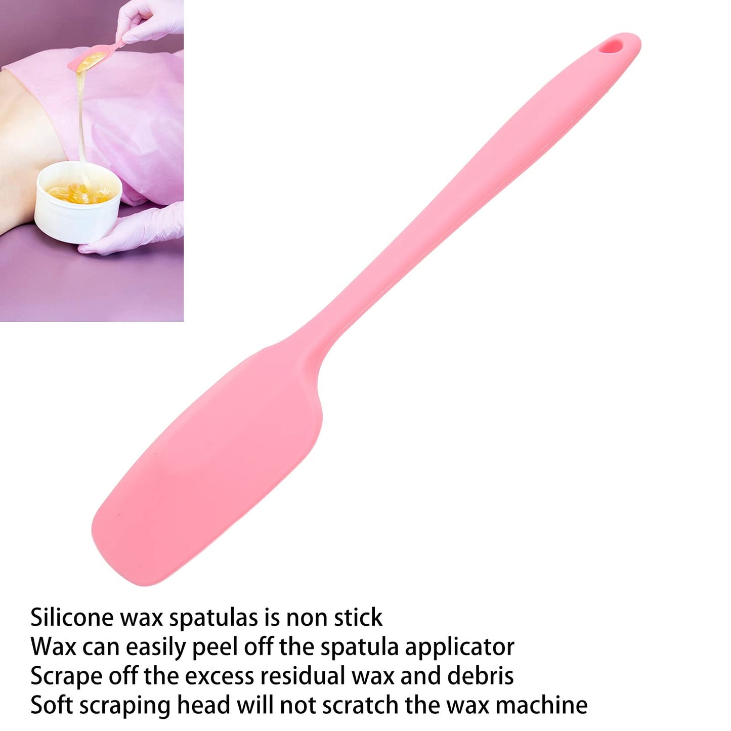 Silicone Spatula For Waxing, Large Silicone Wax Spatula,Reusable Waxing Applicator for Stir Wax,Non Stick Wax shovel for Apply Wax Beauty and Personal Care Yinhing