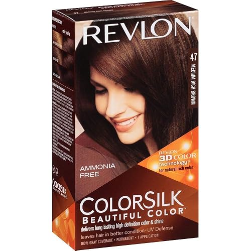 Revlon ColorSilk Hair Color [47], Medium Rich Brown 1 ea (Pack of 7) Beauty & Personal Care COLORSILK