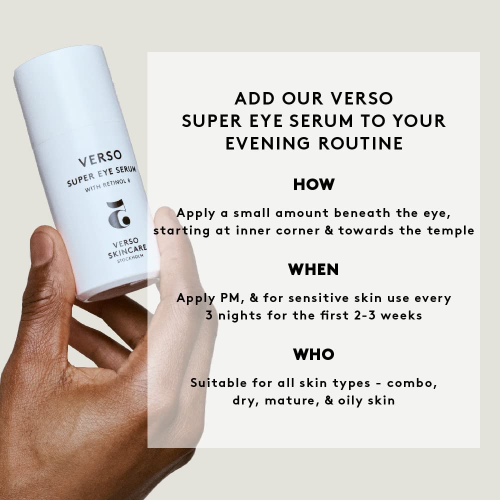 Verso Skin Care | Super Eye Serum | Rejuvenating Under Eye Serum for Youthful Skin | Eye Care Made Easy 30ML/1Fl Oz Beauty & Personal Care Verso Skincare
