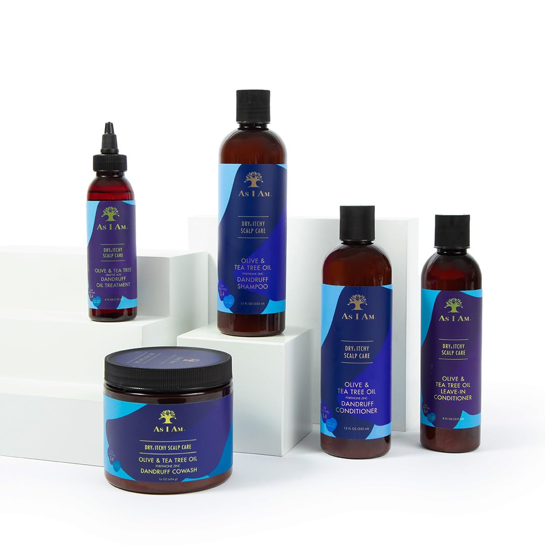 As I Am Dry & Itchy Scalp Care Leave In Conditioner - 8 ounce - Enriched with Piroctone Olamine, Ceramides, Olive Oil, and Tea Tree Oil