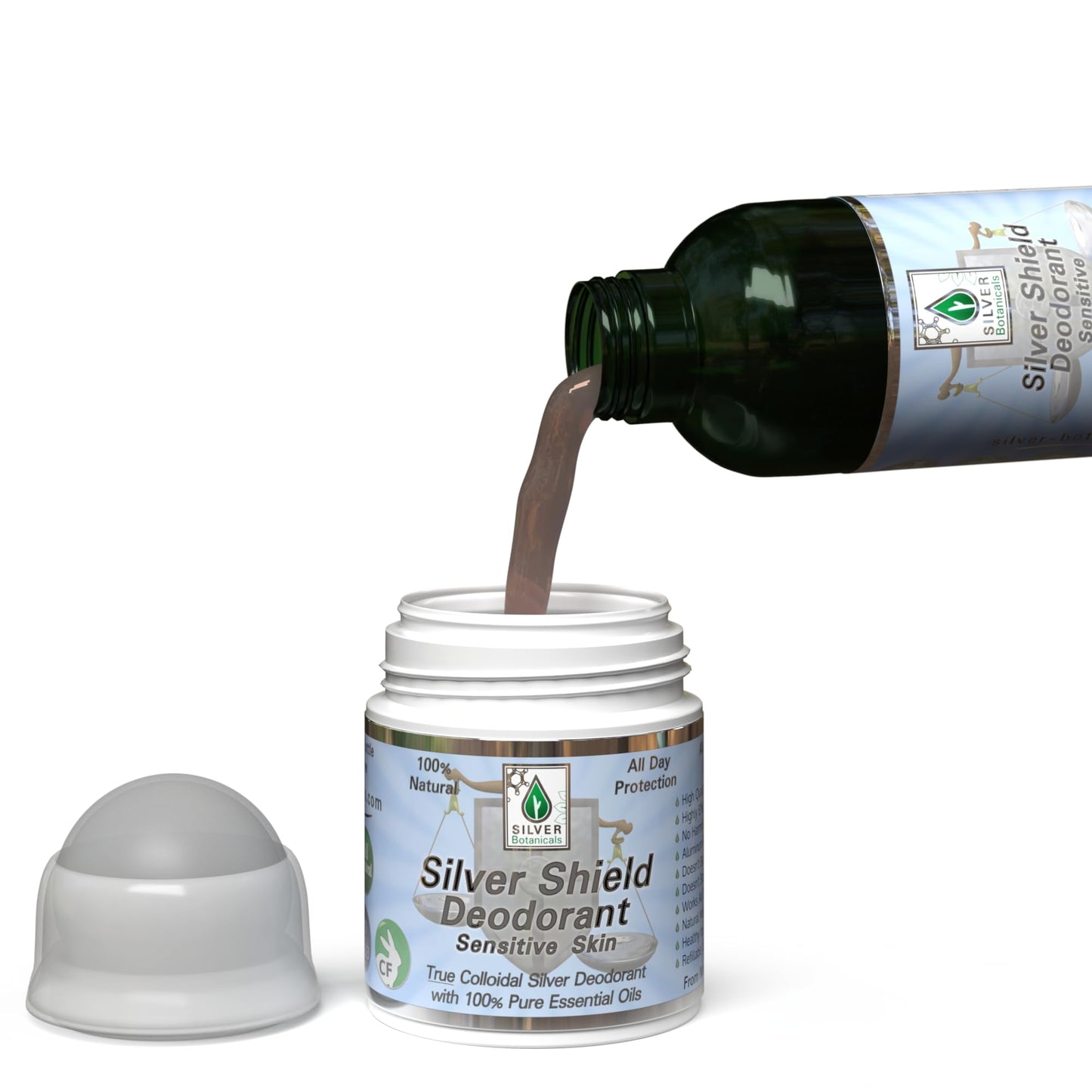 Silver Shield Deodorant - Sensitive Skin Formula - 2X Refill, All Natural Colloidal Silver Deodorant, 4 oz. Beauty and Personal Care Silver Botanicals