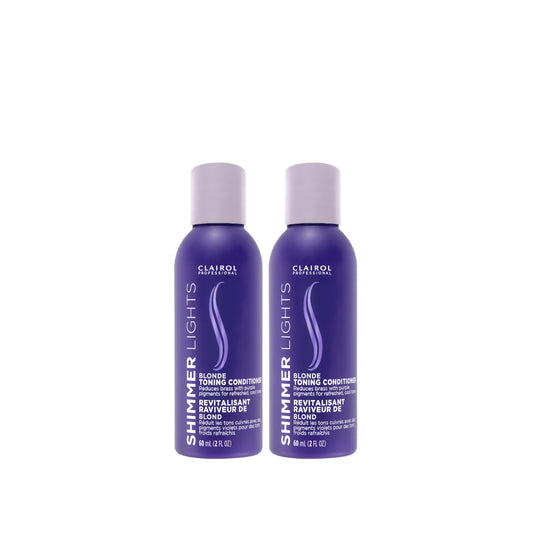 Clairol Professional Shimmer Lights Purple Conditioner, 2 fl. Oz *Travel Size Neutralizes Brass & Yellow Tones For Blonde, Silver, Gray & Highlighted Beauty and Personal Care Clairol Professional Default Title