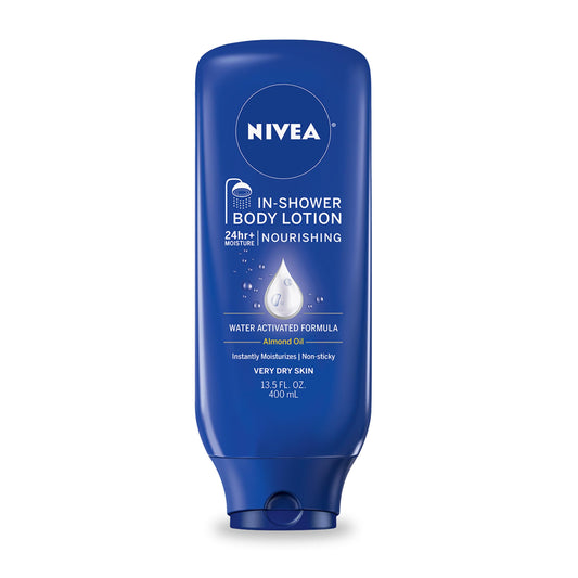 NIVEA Nourishing In Shower Lotion, Water Activated In Shower Moisturizer for Dry to Very Dry Skin, 13.5 FL OZ Bottle Beauty & Personal Care NIVEA