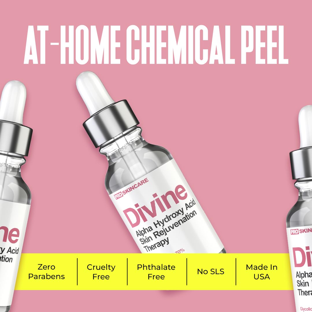 Glycolic Acid 70% Professional Peel – At-Home Alpha Hydroxy Face Peel for Acne Scars, Wrinkles, Fine Lines & Collagen Boost, Liquid Exfoliant Beauty & Personal Care Divine Derriere