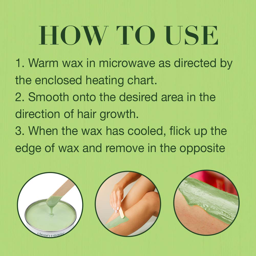 Clean + Easy BAREzilian Hard Wax, Non-Strip Hair Removal Depilatory Wax for Full Body, Bikini Brazilian Waxing, Great for Sensitive Skin - Ideal Beauty and Personal Care Clean + Easy