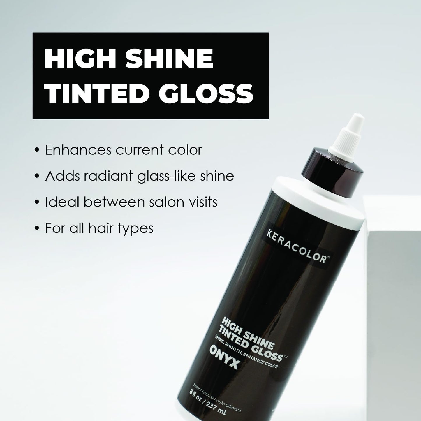 Keracolor High Shine Tinted Hair Gloss, In-Shower Hair Glaze, Sheer Color-Enhancing Glossing Treatment, Onyx, 8 Fl Oz Beauty & Personal Care KERACOLOR
