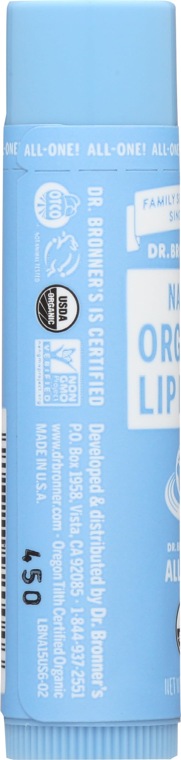 Dr. Bronner's Magic Soaps Organic Naked Unflavored Lip Balm, 0.15 Ounce Beauty and Personal Care Dr. Bronner's