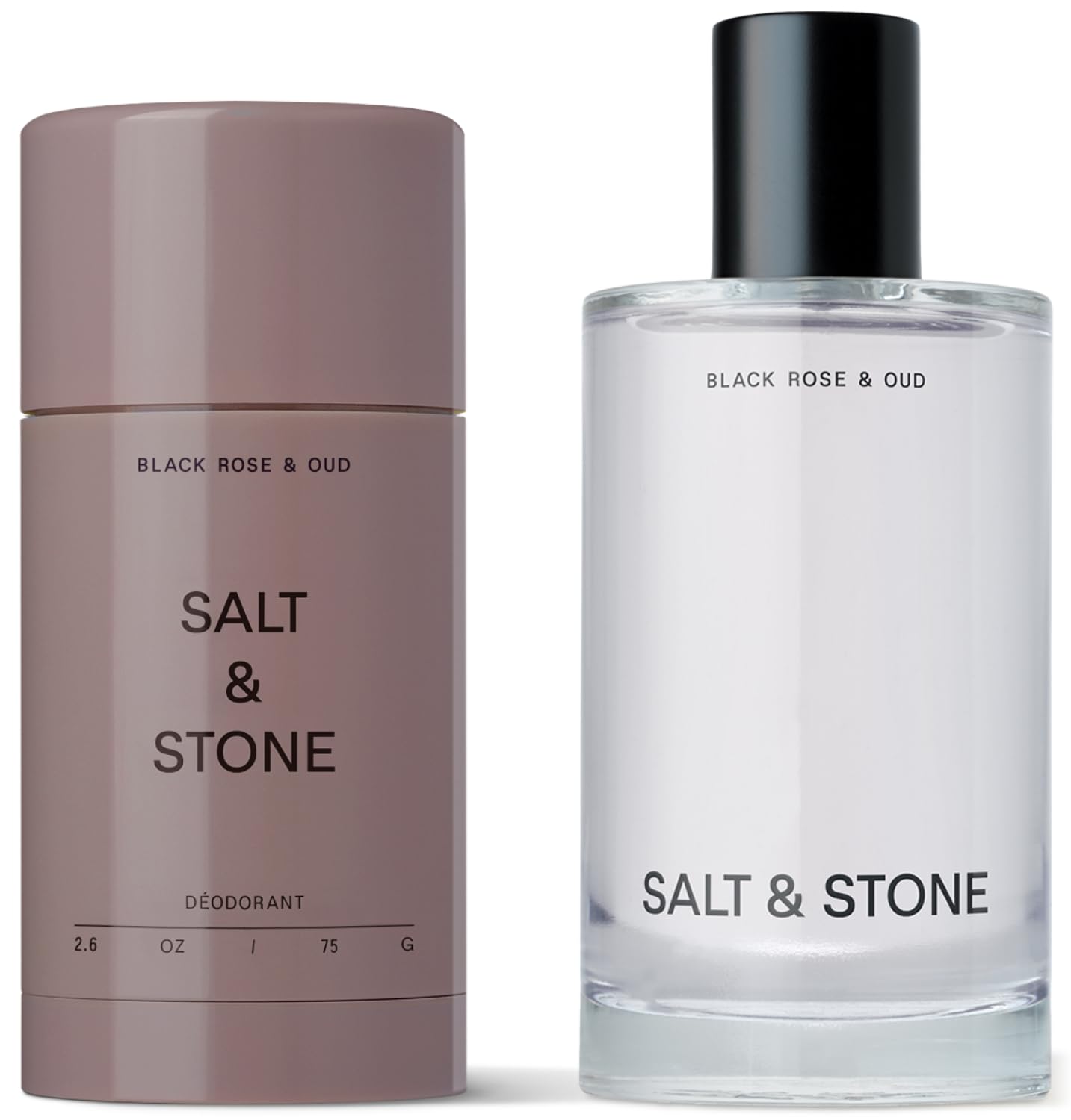 Salt & Stone Signature Scent Duo Set - 48 Hour Aluminum-Free Deodorant & Hydrating Body Mist - Skincare-Infused Deodorant & Body Spray - Black Rose Beauty and Personal Care Salt & Stone