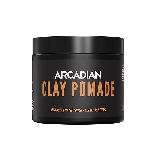 Arcadian Grooming Clay Pomade for Men - Vegan Matte Finish, Strong High Hold, 4oz Beauty & Personal Care Arcadian