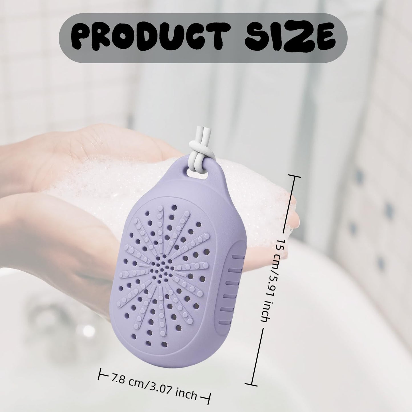 Dual-Sided Silicone Bar Soap Scrubber with Sponge - Exfoliating Soap Holder Pouch with Gentle & Deep-Clean Textures, Quick-Dry Soap Saver for Shower Beauty and Personal Care Xtlonbom