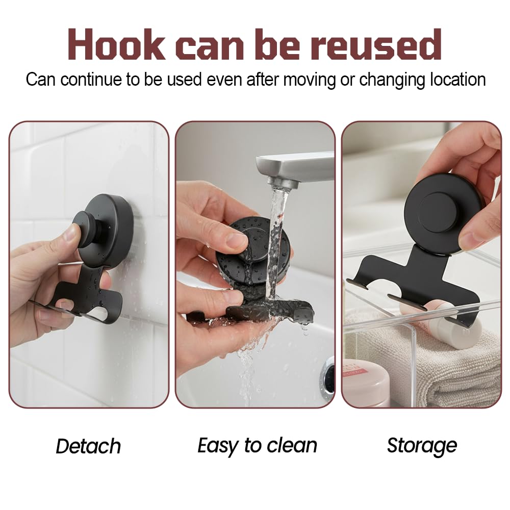 BDKMMS Suction Cup Razor Holder, 2Pcs Stainless Steel Wall Mount Hooks Metal Shower Hook for Razors, Towels and Loofahs Beauty and Personal Care BDKMMS
