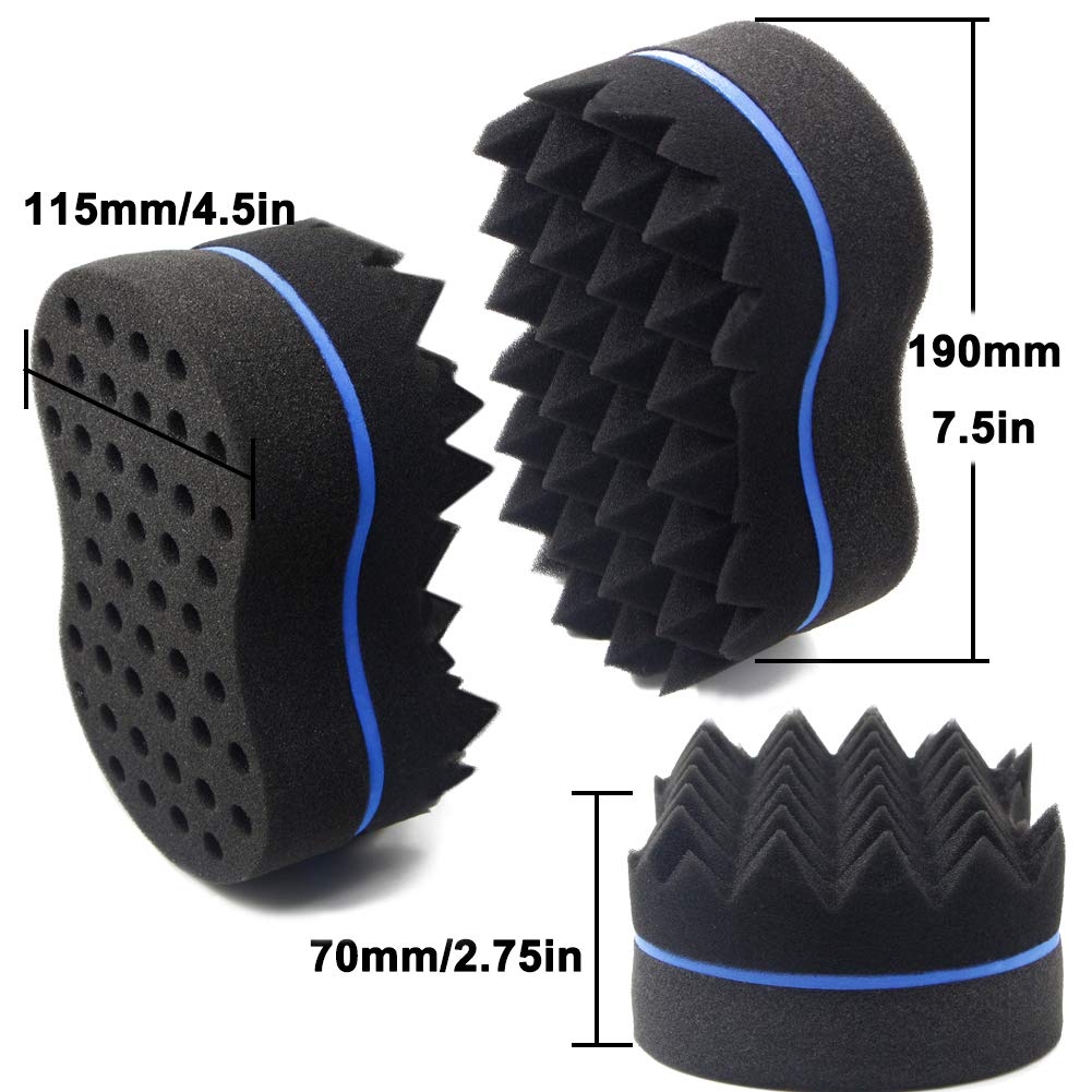 RioRand Hair Sponge Magic Barber Twist Curl Brush Sponge Dreads Locking Afro Coil Comb?Blue 4.5 Inch (Pack of 1) Beauty & Personal Care RioRand
