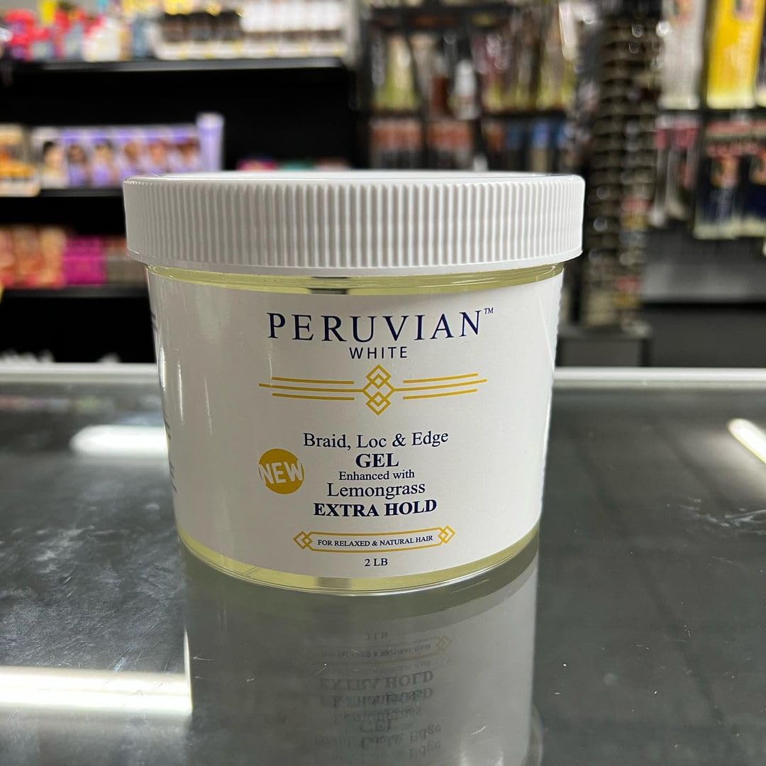 Peruvian white Braids N Lox Braid, Loc & Edge Braiding Gel EXTRA HOLD for Relaxed & Natural Hair, 2 LBS. (Lemongrass) Beauty & Personal Care Peruvian white