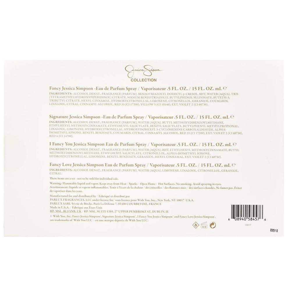 Jessica Simpson Collection 4-Piece Gift Set for Women - Mini Eau de Parfum Travel Spray - 0.5 Ounce Beauty & Personal Care Jessica Simpson