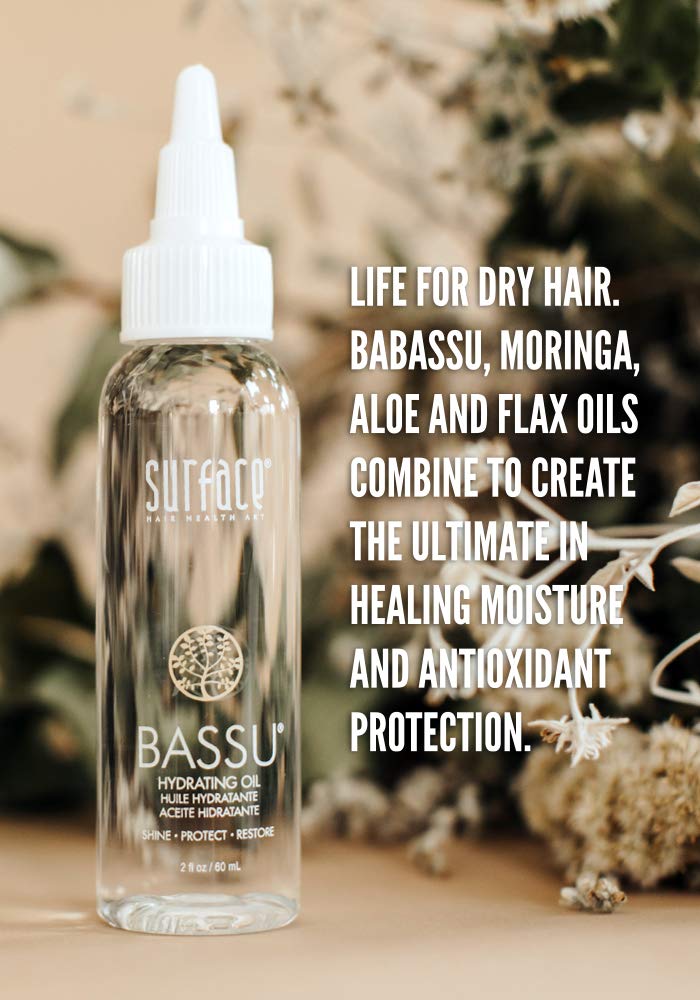 SURFACE Hair - Bassu Moisture Hydrating Oil- Restore, Moisturize, Detangle & Soften - 8 fl oz Beauty & Personal Care SURFACE