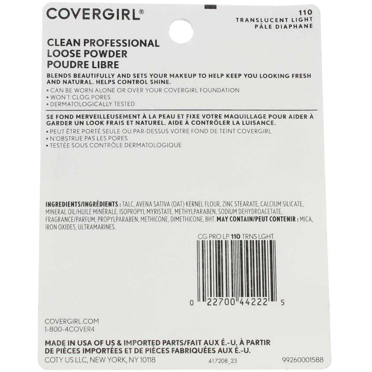 CoverGirl Professional Loose Powder, Translucent Light [110] 0.70 oz (Pack of 4)