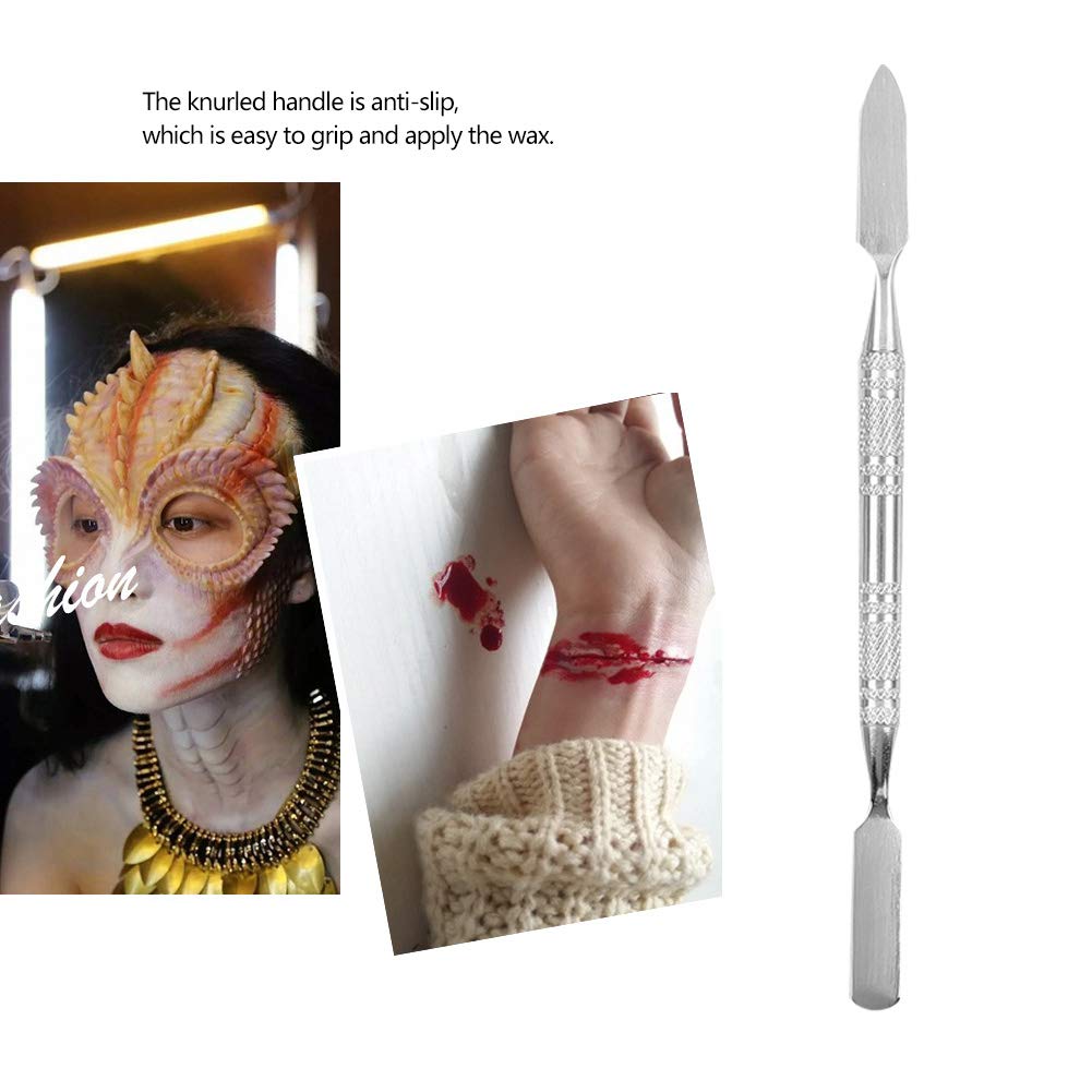 Stainless Steel Wax Spatula - Double Ended Scar Wax Applicator for Special Effects Makeup, Professional FX Makeup Tool for Wax, Foundation, Beauty and Personal Care Milltrip