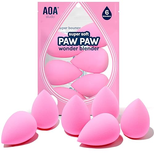 AOA Studio Collection makeup Sponge Set Latex Free and High-definition Set of 6 makeup Wonder blender For Powder Cream and Liquid, Super Soft Wonder Beauty & Personal Care AOA STUDIO
