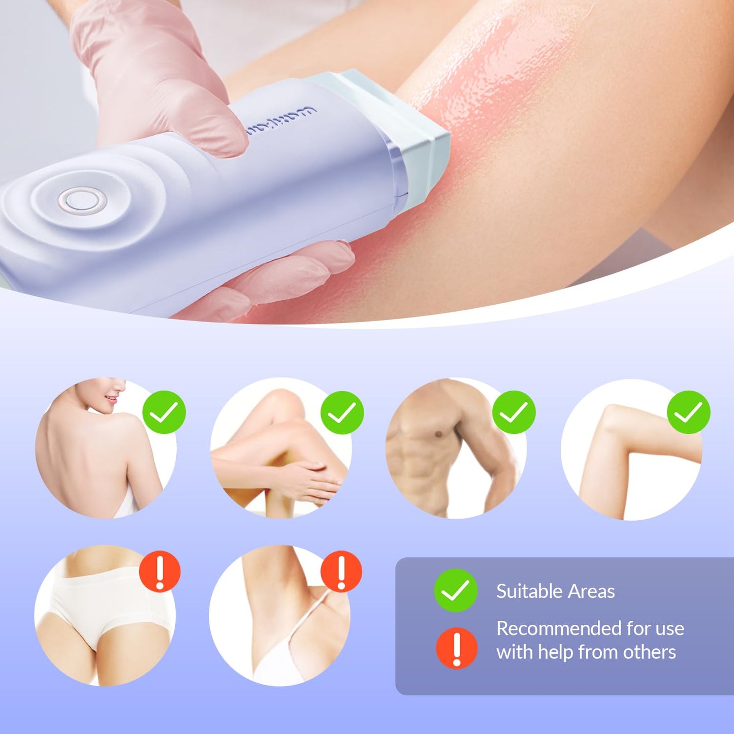 Waxfans Smart Wax Roller Kit, Roll On Wax Kit for Women & Men, Cera Para Depilar at Home Waxing Kit for Body and Legs Hair Removal, with 2 Wax Refills Beauty and Personal Care waxfans