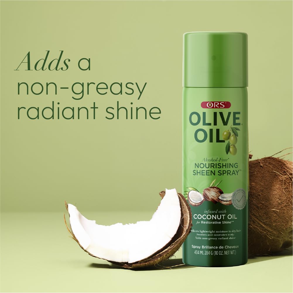 ORS Olive Oil Nourishing Sheen Spray infused with Coconut Oil 10 Ounces (Pack of 4) Beauty & Personal Care ORS