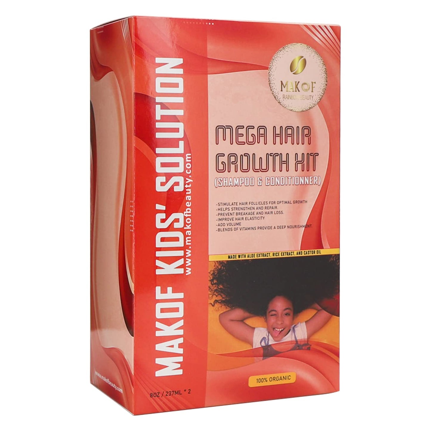 Coconut Oil Kids Curly Shampoo & Conditioner,Hair Oil, Leave in Conditioner Set- With black castor, coconut oil, rice extract - for Hair Growth Beauty & Personal Care MAKOF BEAUTY