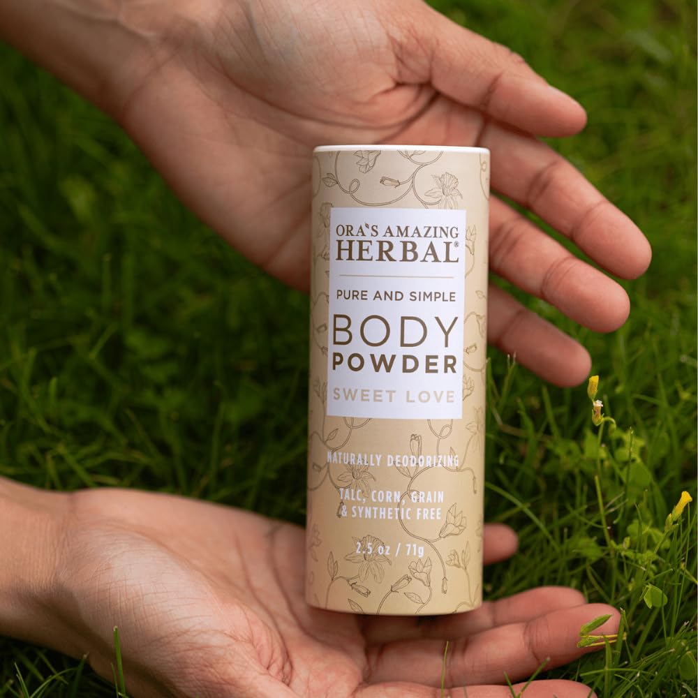 Body Powder for Women, Cornstarch and Talc Free Powder, Bath and Dusting Powder, Amber Oil, Frankincense Essential Oil, Ylang-Ylang, Vanilla, Warm Beauty and Personal Care Ora's Amazing Herbal