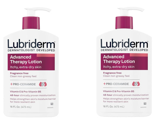 Lubriderm Advanced Therapy Fragrance Free Moisturizing Hand & Body Lotion + Pro-Ceramide with Vitamins E & Pro-Vitamin B5, Intense Hydration for Itchy Beauty & Personal Care Lubriderm