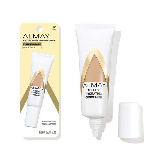 Almay Anti-Aging Concealer, Face Makeup with Hyaluronic Acid, Niacinamide, Vitamin C & E, Hypoallergenic-Fragrance Free, 010 Light, 0.37 Fl Oz (Pack Beauty & Personal Care Almay
