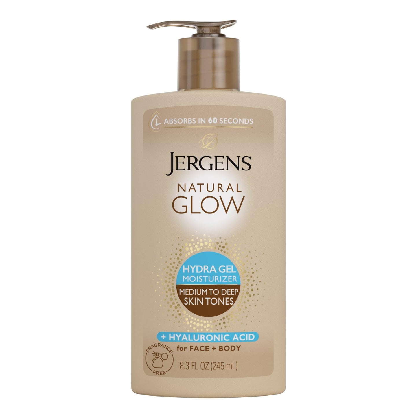 Jergens Natural Glow Hydra Gel Moisturizer, Gradual Tanning Lotion with Hyaluronic Acid, Hydrating Tanning Gel, Fragrance-Free Self Tanner, Medium Beauty and Personal Care Jergens