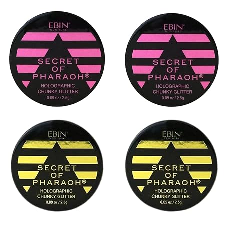 Chunky Glitter - Secret of Pharaoh Holographic Chunky Glitter - Pink Passion and Gold Empire by EBIN NEW YORK Bundle - Shimmering, Iridescent Beauty & Personal Care EBIN NEW YORK
