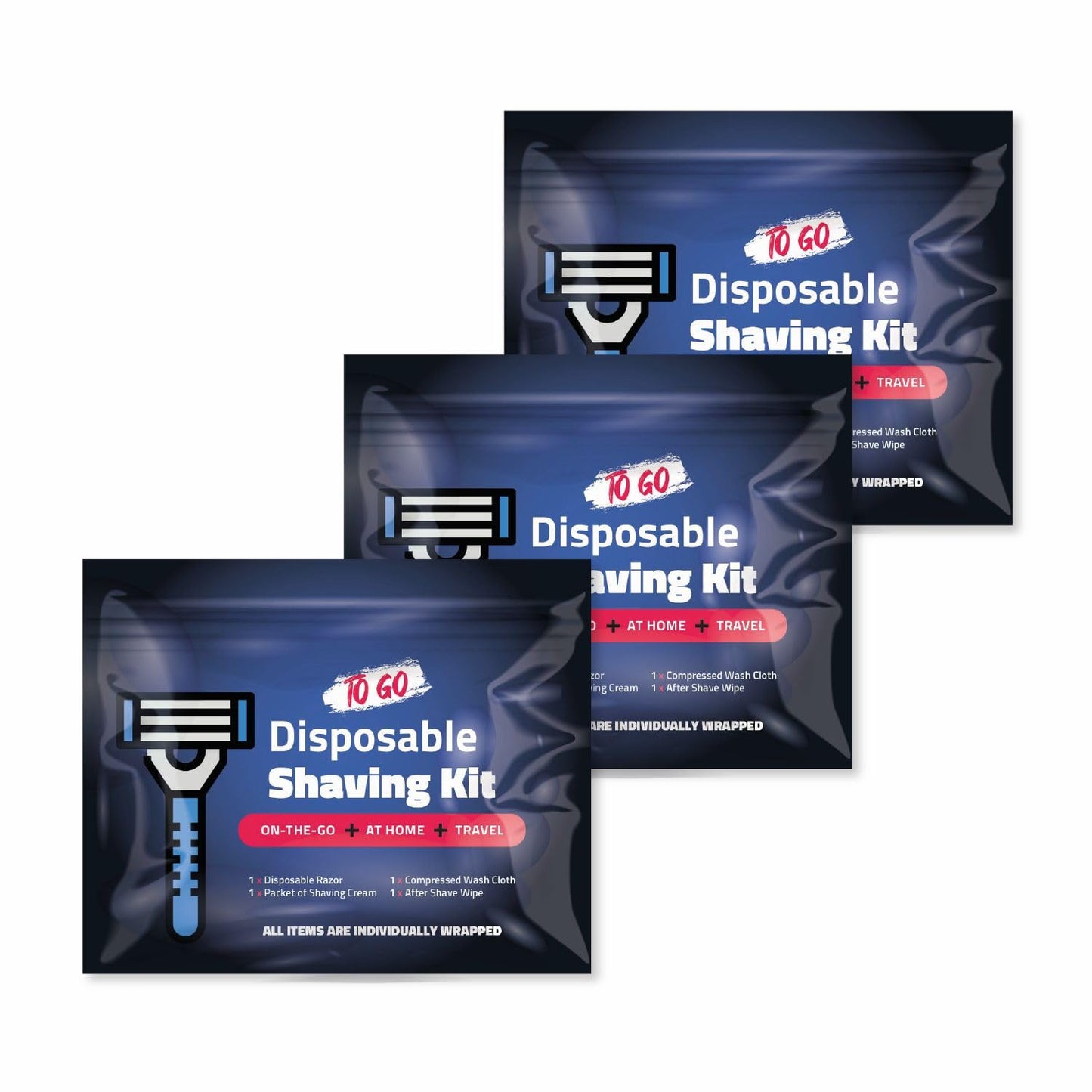 On-the-Go Shaving Kit - Disposable Razor, Shaving Cream, Washcloth & Aftershave Wipe - Travel Friendly, Grooming Essentials for Hygiene when on the Go Beauty and Personal Care pH Advantage