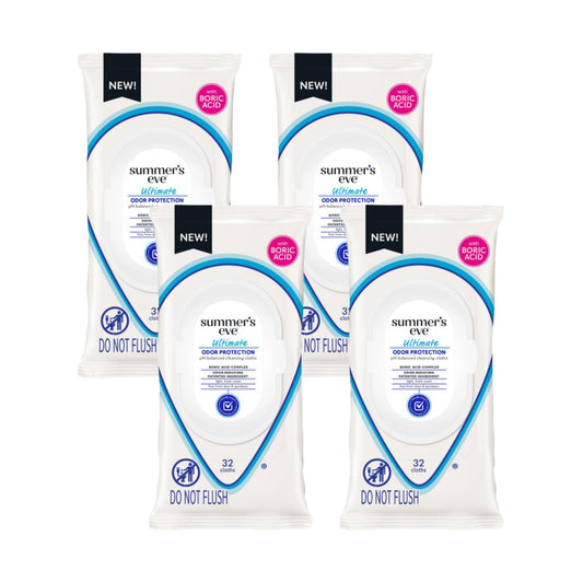 Summer’s Eve Ultimate Odor Protection Feminine Cleansing Wipes, Daily Intimate Cloths, with Boric Acid Complex, pH Balanced, Removes Odor, 32 Count Beauty and Personal Care Summer's Eve