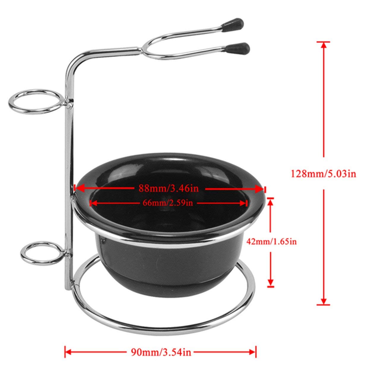 Universal Heavy Stainless Shaving Brush Stand Holder With Shaving Bowl and Brush-The Best Safety Razor Stand Beauty and Personal Care Ashleylife