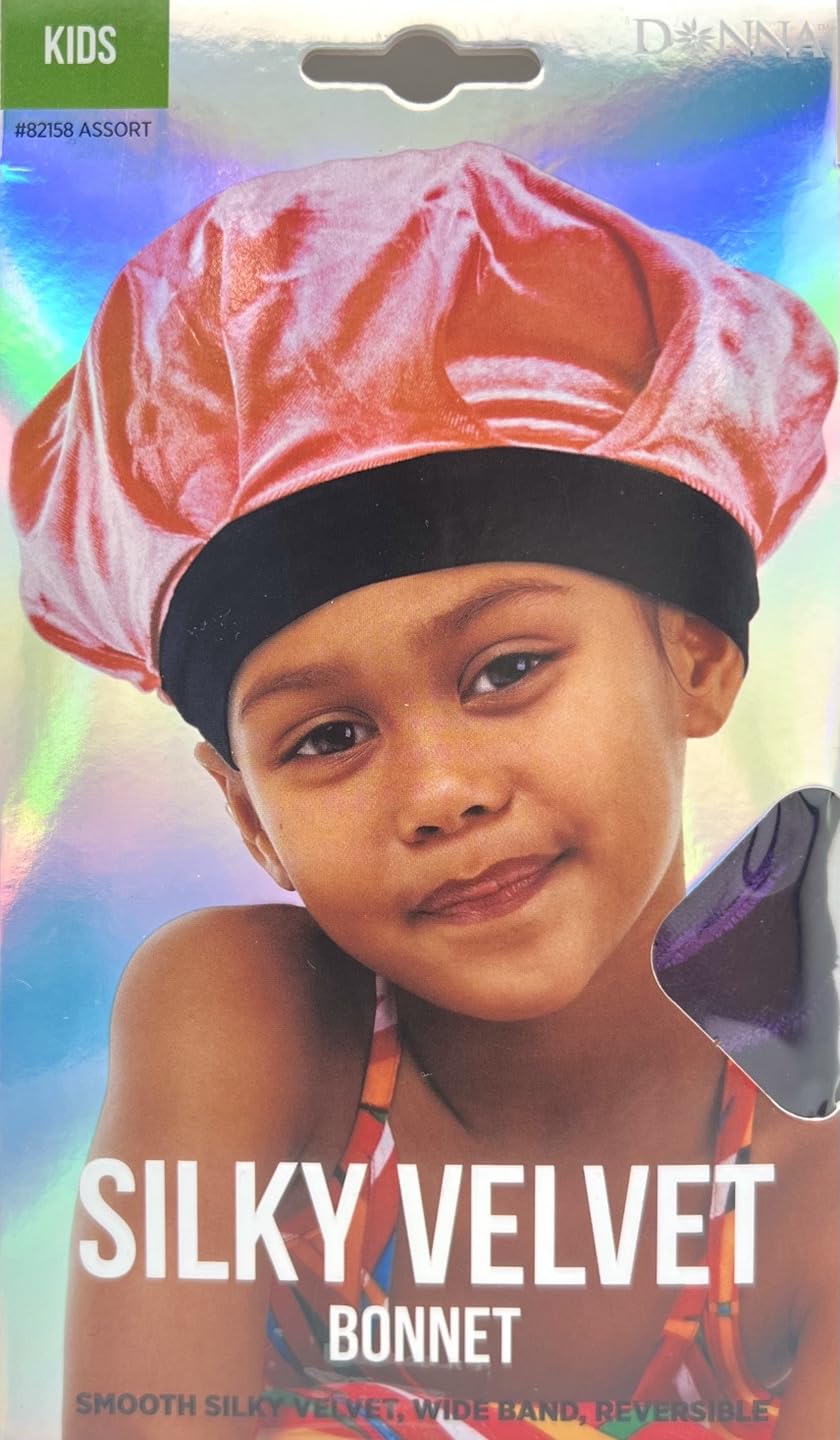 DONNA Kids Silky Velvet Bonnet, Shower Cap for Girl and Kids Wide Band, Reversible, Bonnet for Girls, 1pc PURPLE COLOR Beauty and Personal Care DONNA