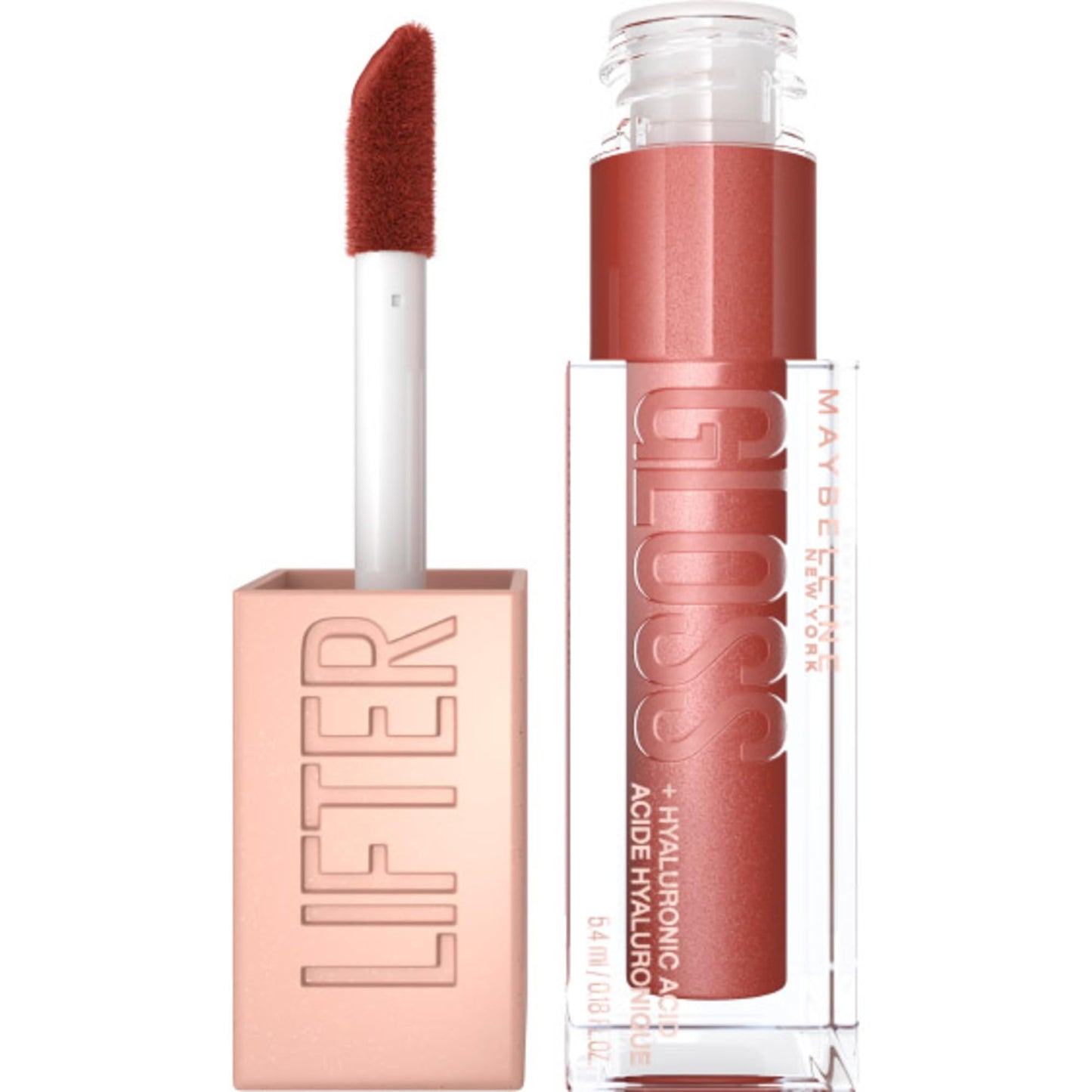Maybelline Lifter Gloss, Hydrating Lip Gloss with Hyaluronic Acid, High Shine for Plumper Looking Lips, Rust, Warm Neutral, 0.18 Ounce Beauty & Personal Care MAYBELLINE