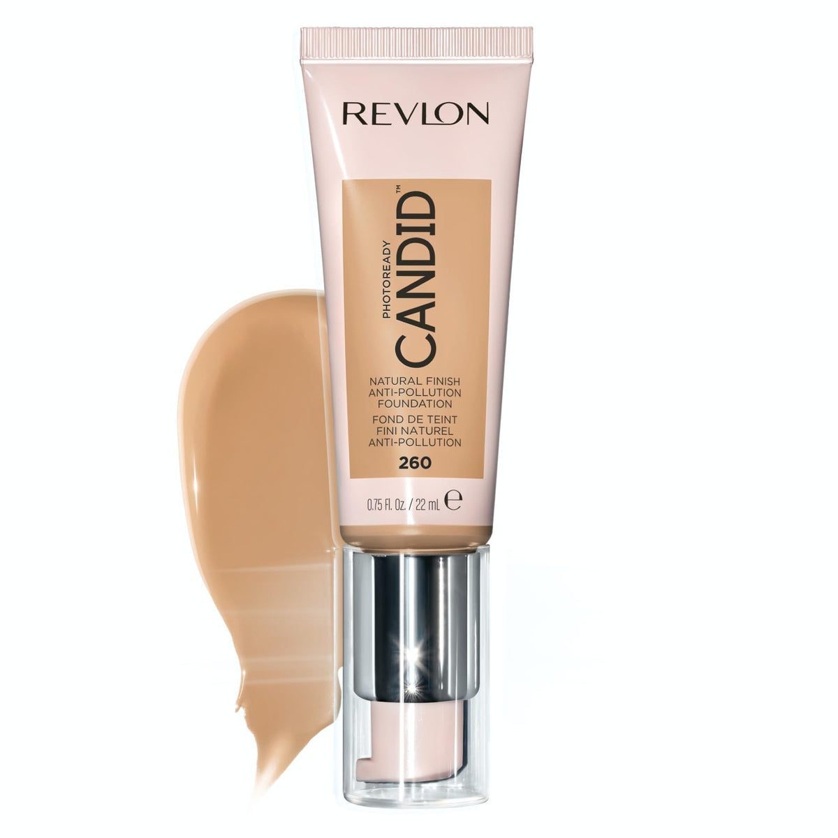 Revlon PhotoReady Candid Natural Finish Foundation, with Anti-Pollution, Antioxidant, Anti-Blue Light Ingredients, 260 Chai, 0.75 fl. oz. Beauty & Personal Care REVLON