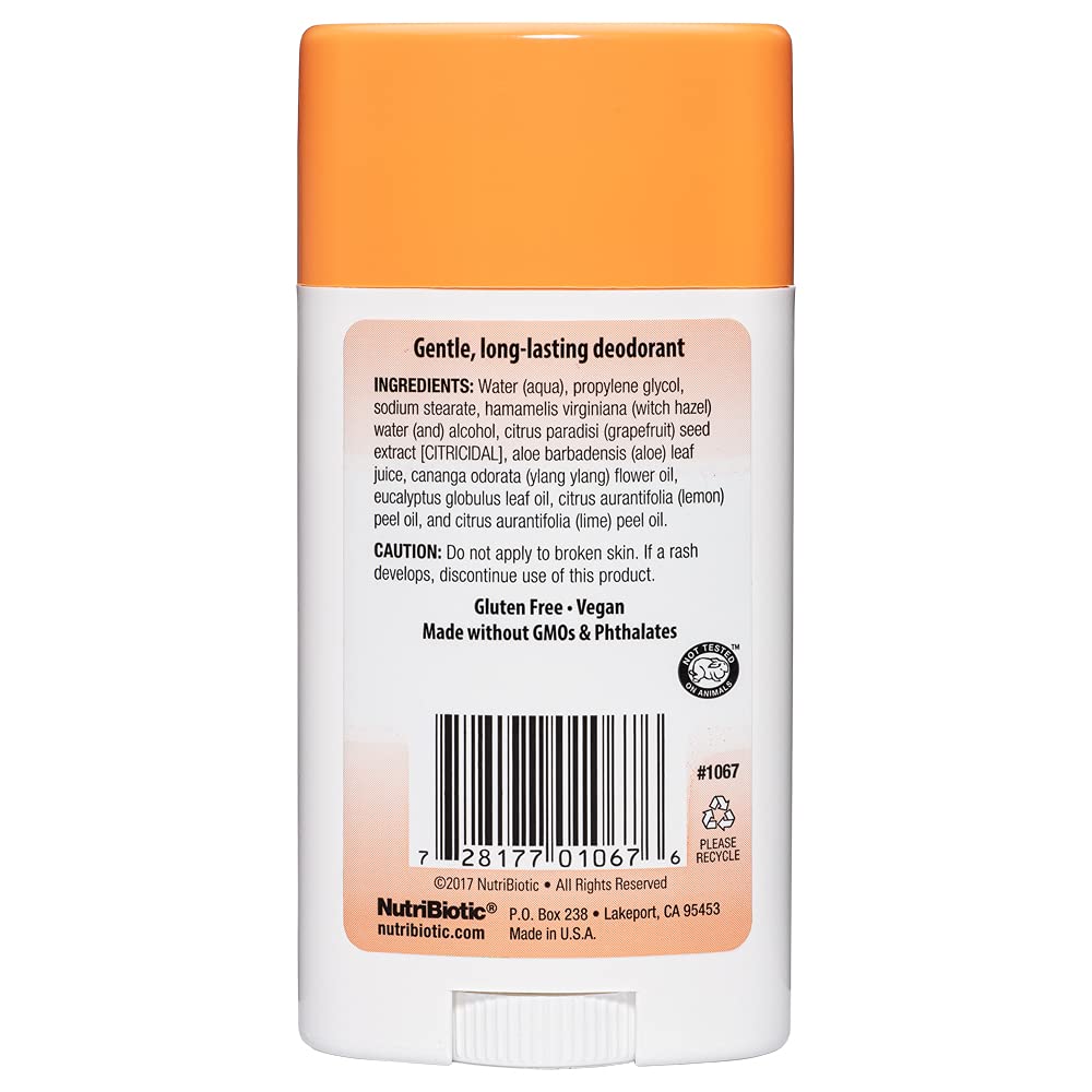 NutriBiotic Mango Melon Deodorant with GSE, 2.6 Ounce Stick - with Witch Hazel, Grapefruit Seed Extract, Aloe & Essential Oils - Vegan & Made without Beauty and Personal Care NutriBiotic