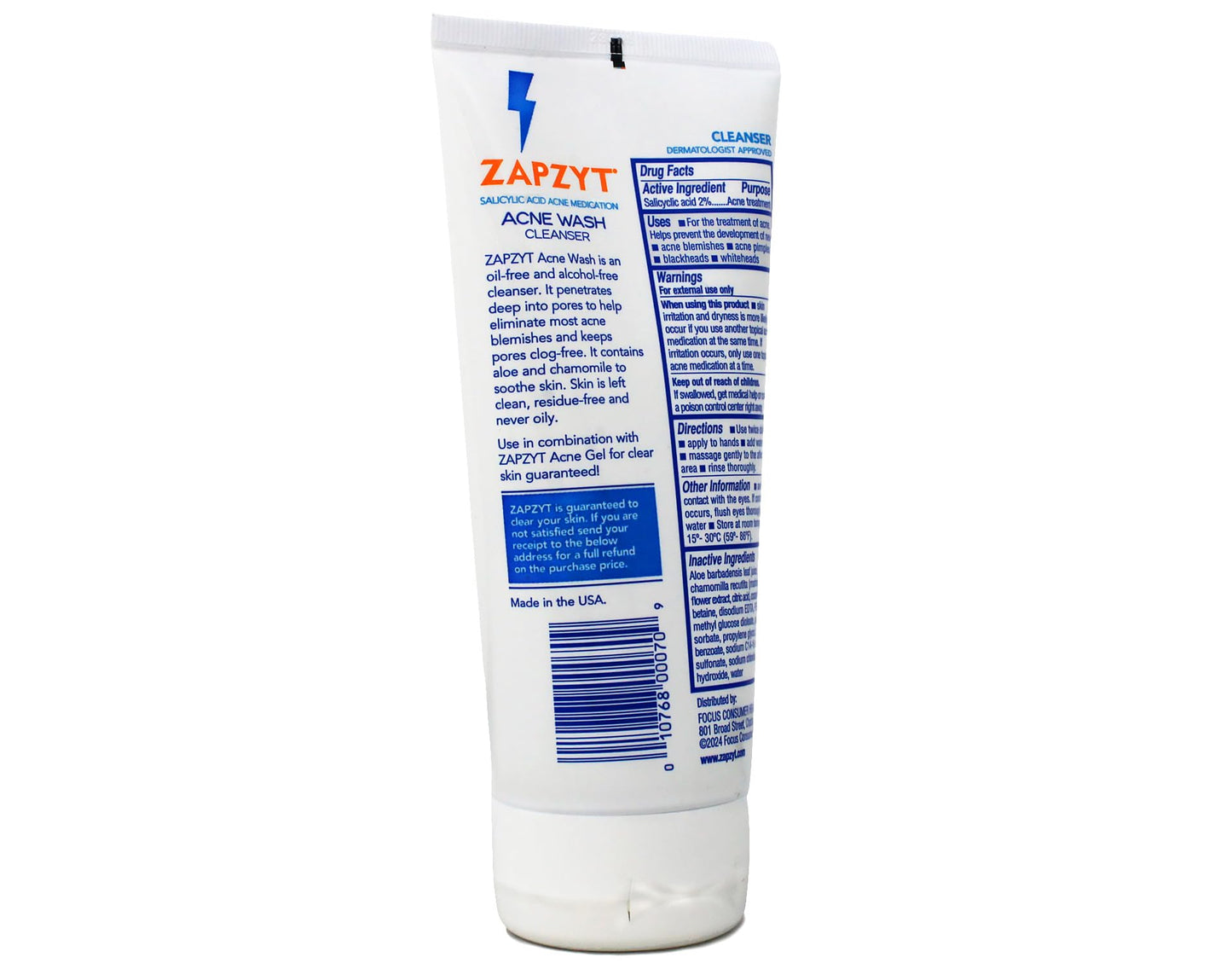ZAPZYT Acne Wash with Salicylic Acid 6.25 oz (Pack of 3) Beauty & Personal Care Zapzyt