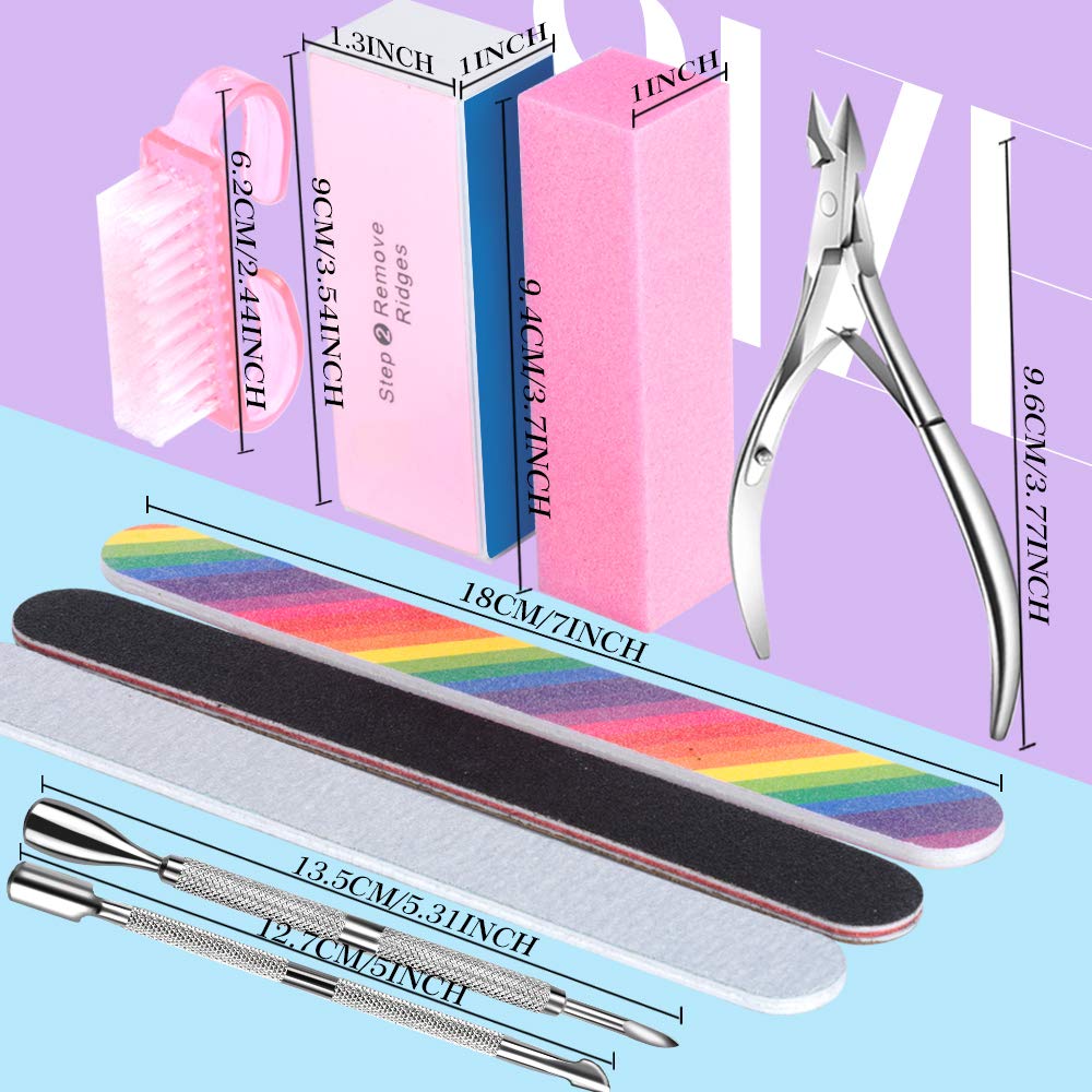 3pcs Double Sided Rectangular Nail File and Buffer, Buffer Block Sponge Polished, Nail Brush, Come with Cuticle Nipper and Pusher, Perfect Manicure Beauty & Personal Care HNYYZL