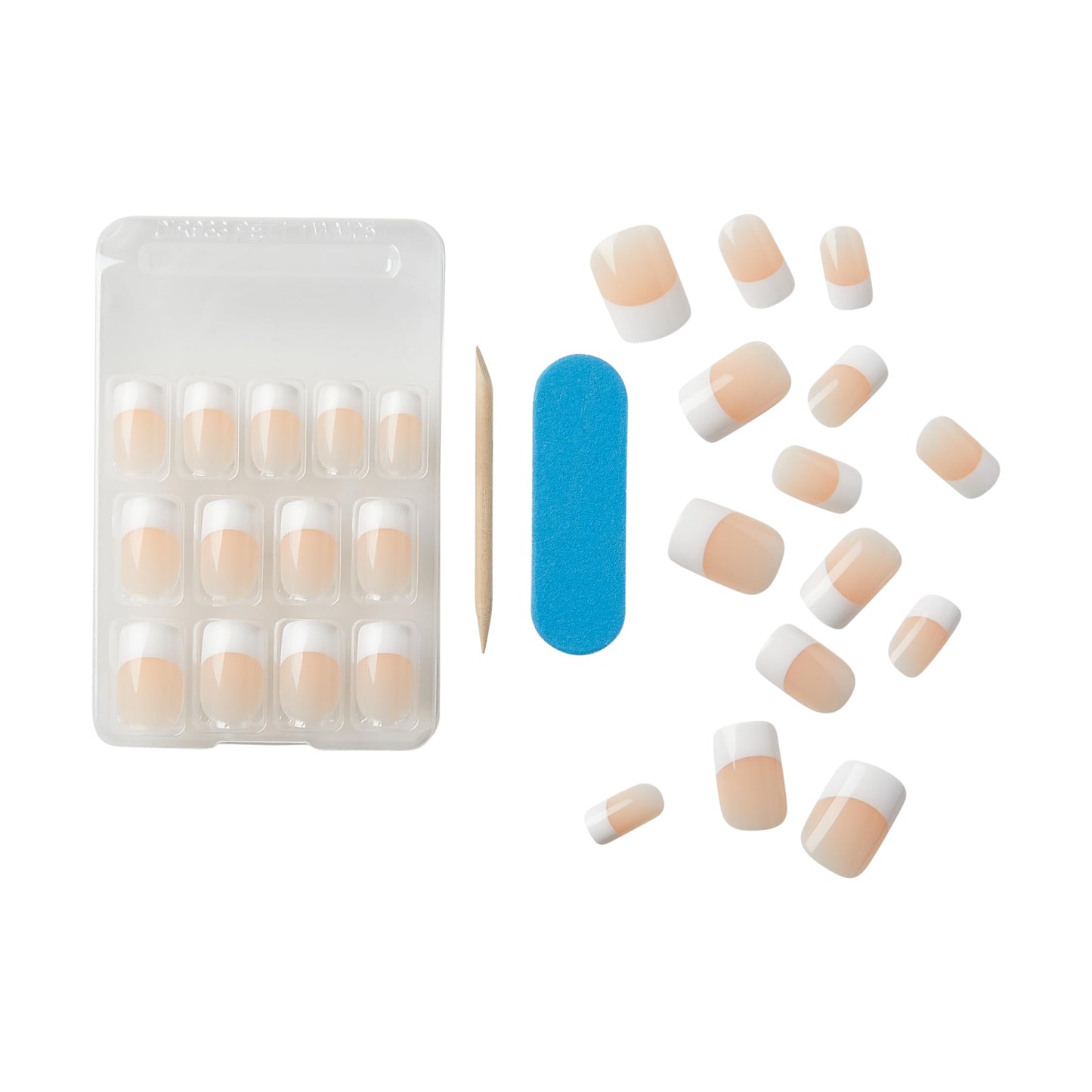 KISS Everlasting, Press-On Nails, Nail glue included, 'Infinite', French, Medium Size, Squoval Shape, Includes 28 Nails, 2g Glue, 1 Manicure Stick, 1 Beauty & Personal Care KISS