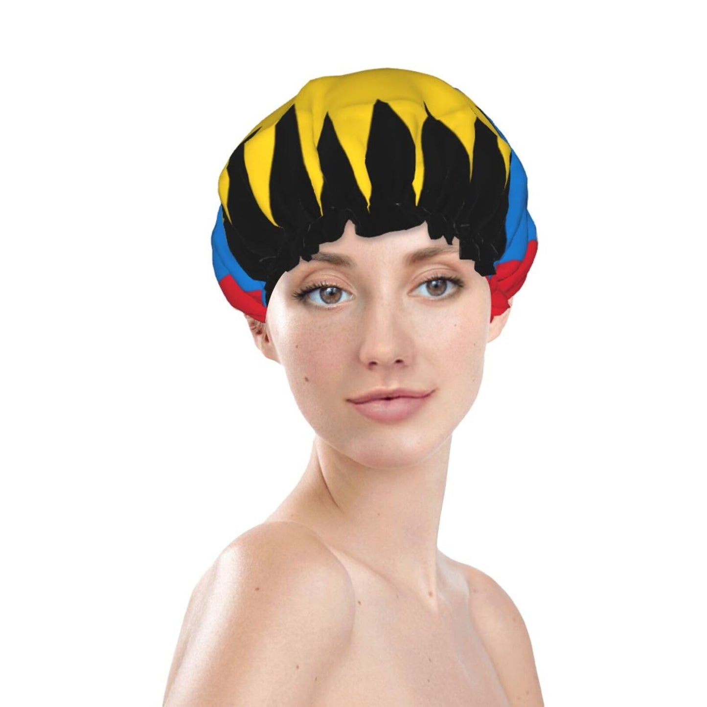 Antigua Barbuda Flag Prints Shower Cap Double Layer Lined Waterproof Bathing Shower Hat Beauty and Personal Care Hayyett
