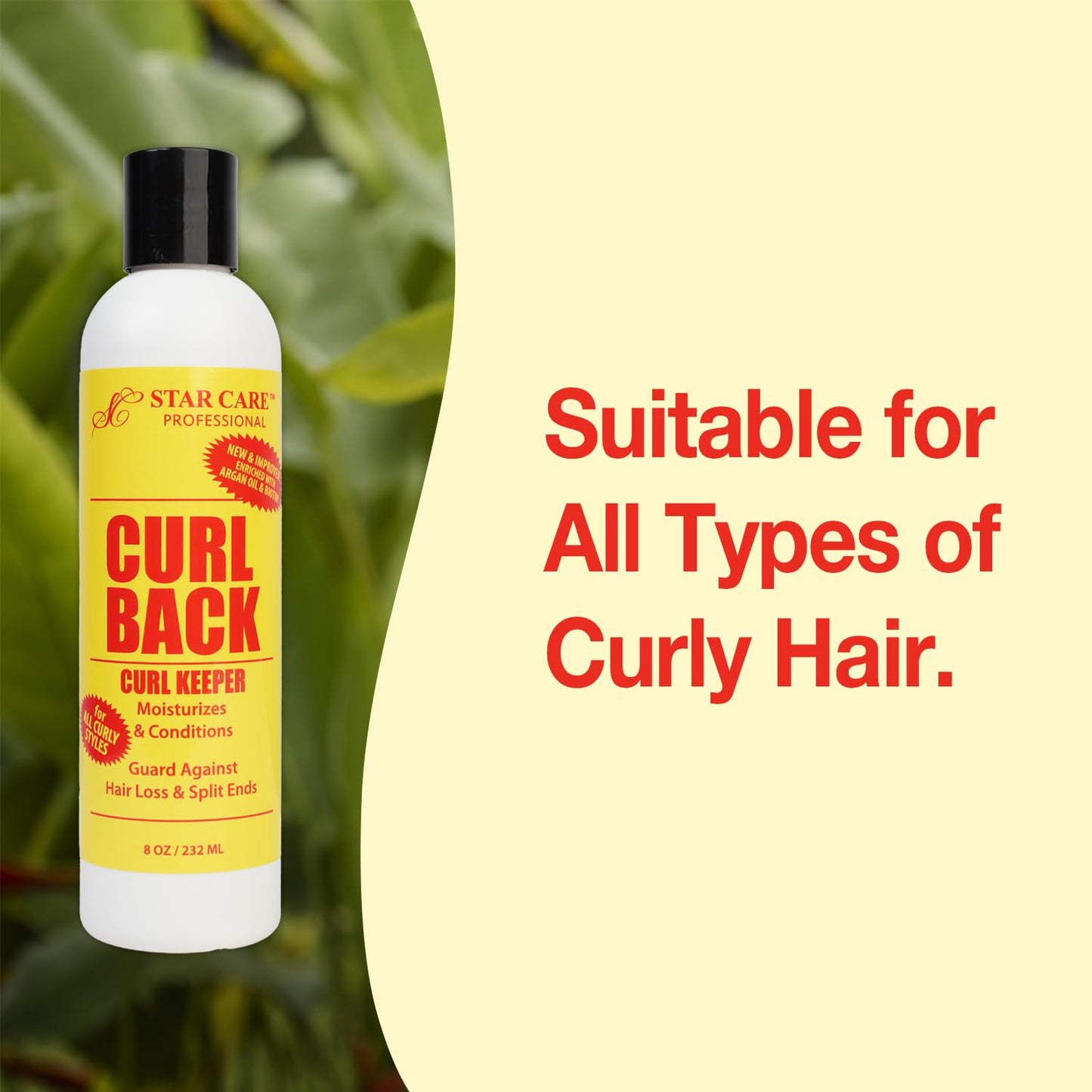 STAR CARE Curl Back Curl Keeper (8oz), Bouncy Curl Activator & Moisturizer with Biotin, Argan Oil & Glycerin - Anti-Frizz, Hair Loss Prevention Beauty & Personal Care STAR CARE