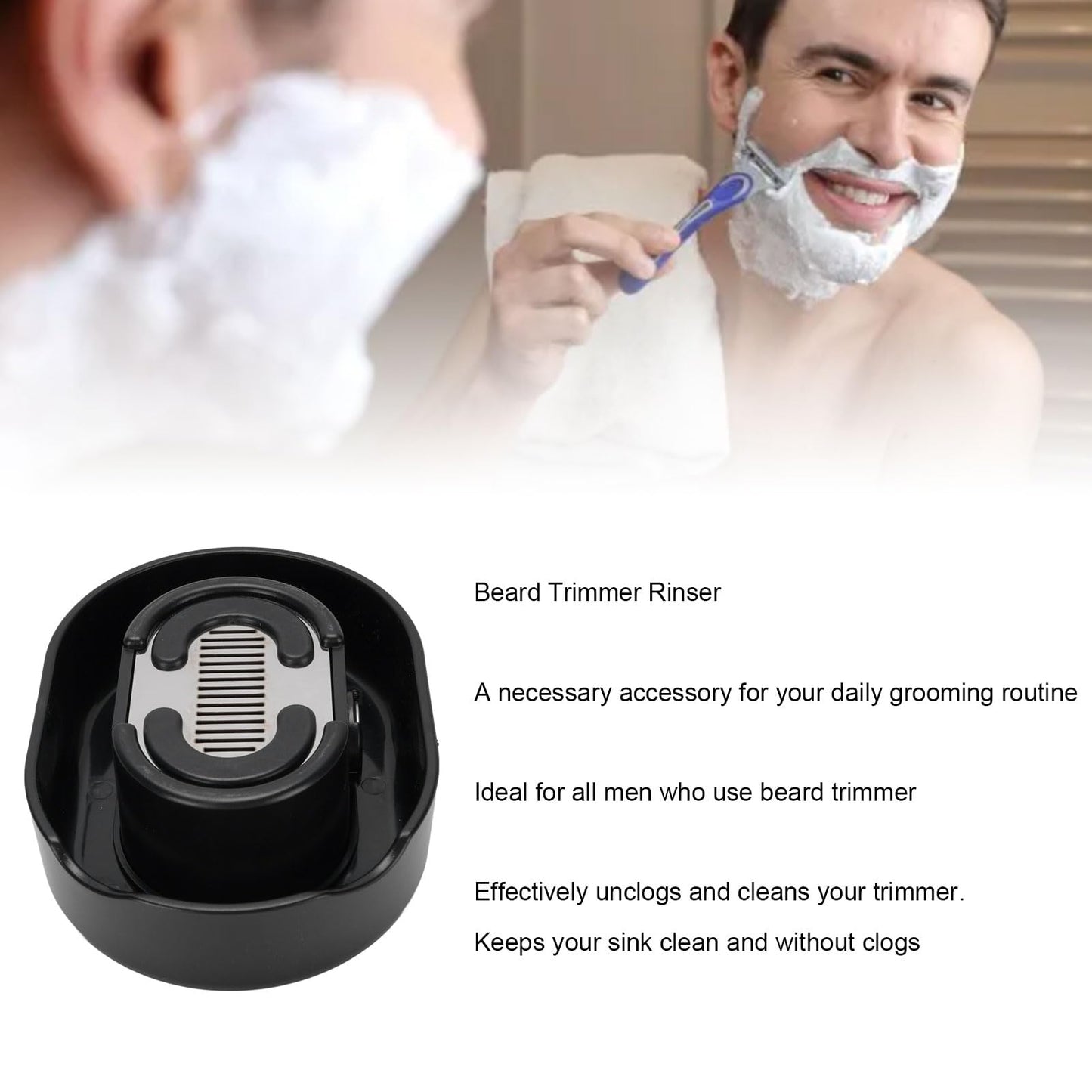 Pilipane Beard Trimmer Rinser Water Saving Portable Efficient Cleaning Tool for Beard Clippers Premium ABS Material Durable Grooming Accessory Beauty and Personal Care Pilipane