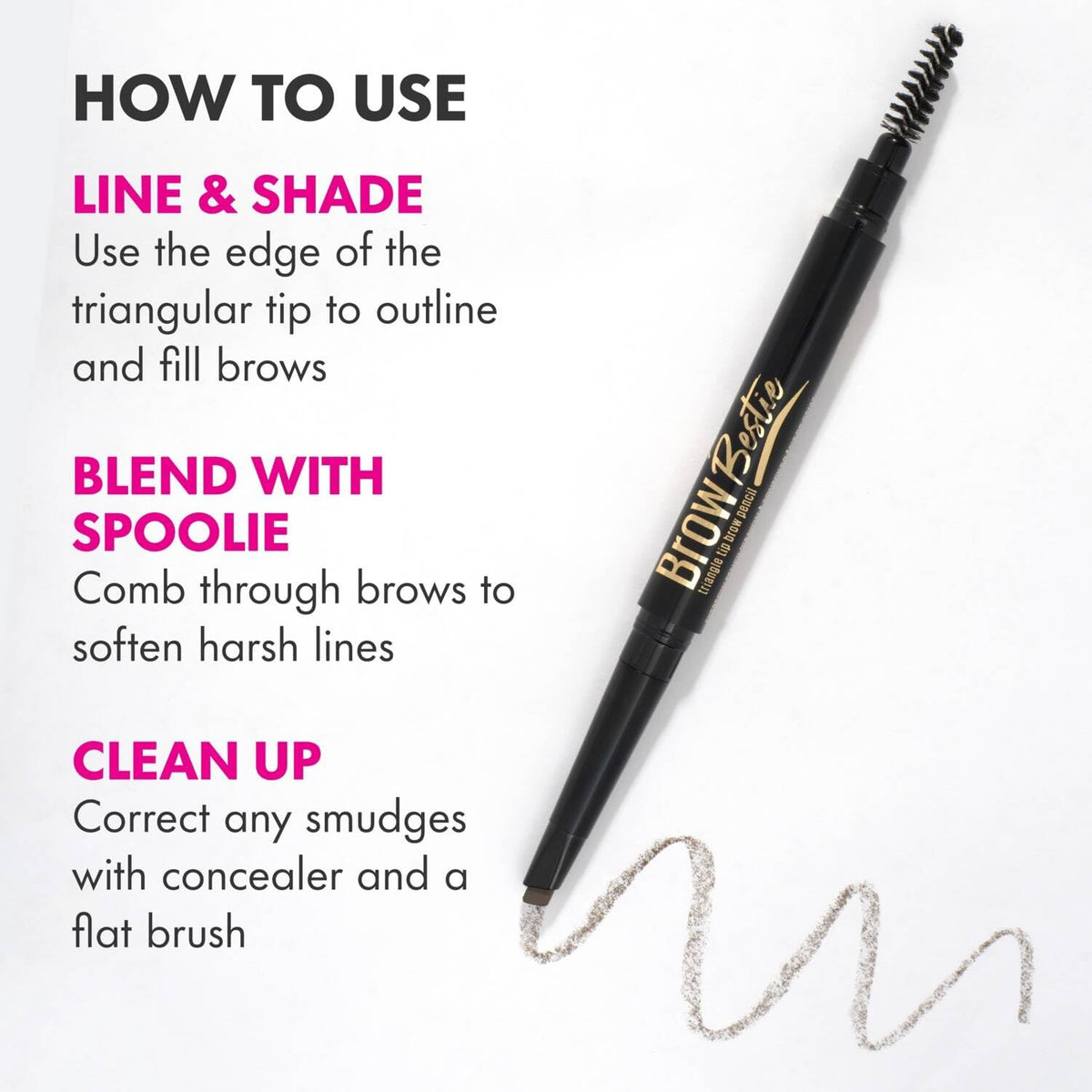 L.A. Girl Brow Bestie Auto Pencil W/Spoolie, Deep Brown GBP377