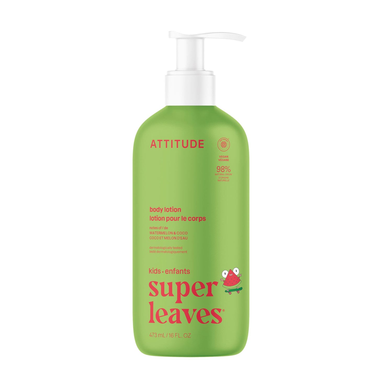 ATTITUDE Body Lotion for Kids, EWG Verifed Moisturizer, Dermatologically Tested, Plant and Mineral Based Cream, Vegan, Watermelon & Coco, 16 Fl Oz Beauty & Personal Care BIO SPECTRA ATTITUDE