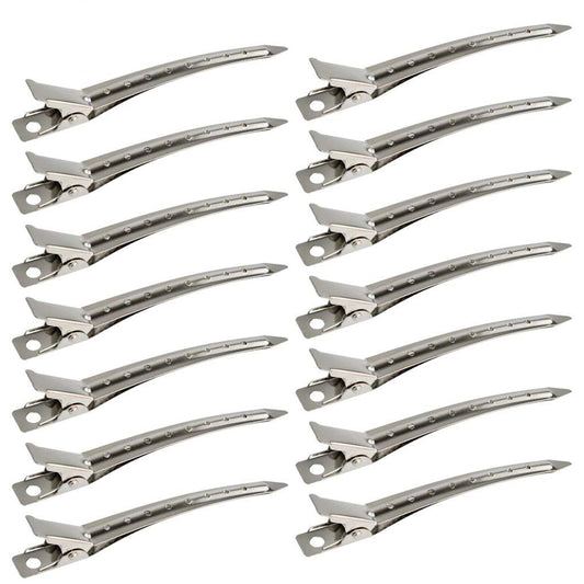 24 Packs Duck Bill Clips, Bantoye 3.5 Inches Rustproof Metal Alligator Curl Clips with Holes for Hair Styling, Hair Coloring, Silver Beauty & Personal Care Bantoye