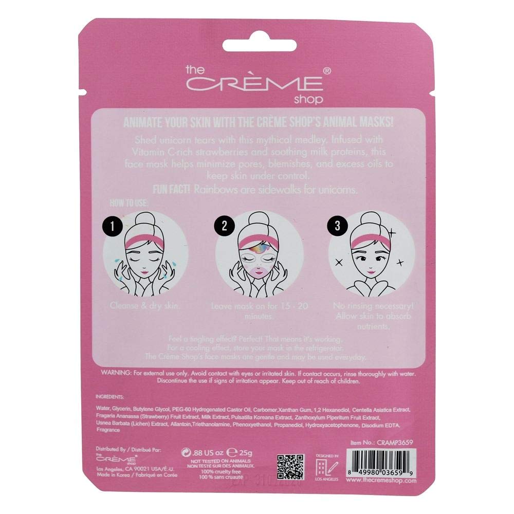 The Crème Shop Korean Skincare Beauty Full Facial Advanced Sheet Daily Natural Essence easy-to-use Soothing - Up, Skin Animal face sheet mask/Animated Beauty & Personal Care The Crème Shop