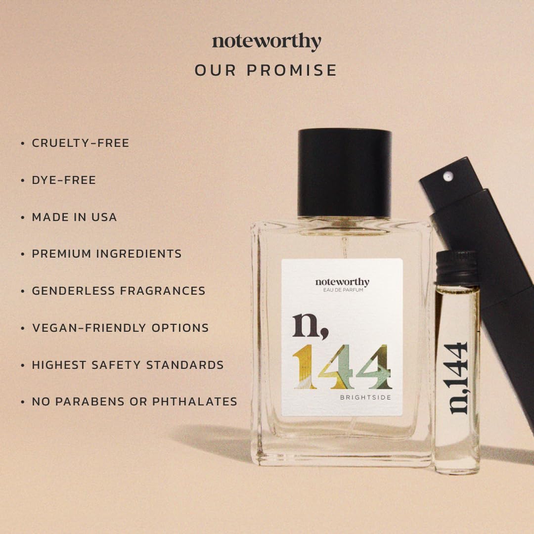 Noteworthy n,144 Brightside Eau De Parfum - Citrus, Vanilla | Sophisticated, Warm Fragrance for Any Occasion | Long-lasting Unisex Perfume for Women Beauty & Personal Care Noteworthy