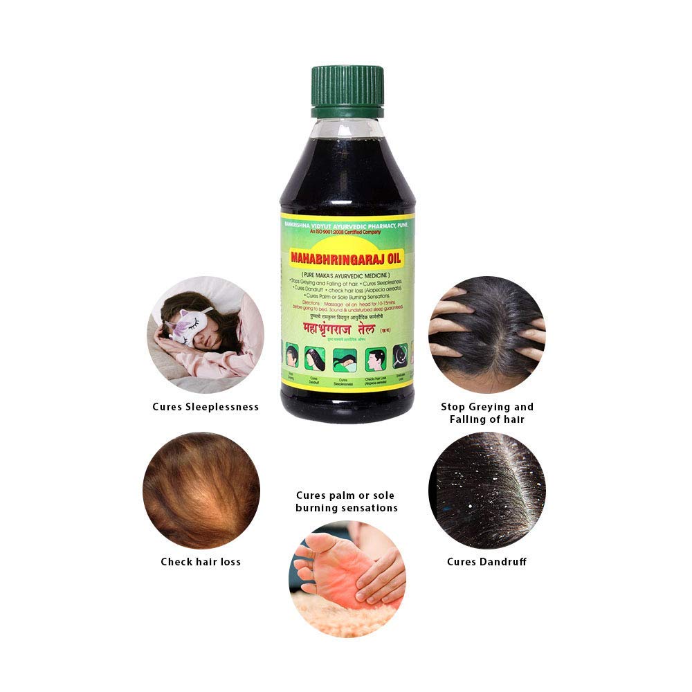 Mahabhringraj Ramakrishna Pharma Scalp Massaging Oil, 200 ml Beauty & Personal Care Mahabhringaraj Oil