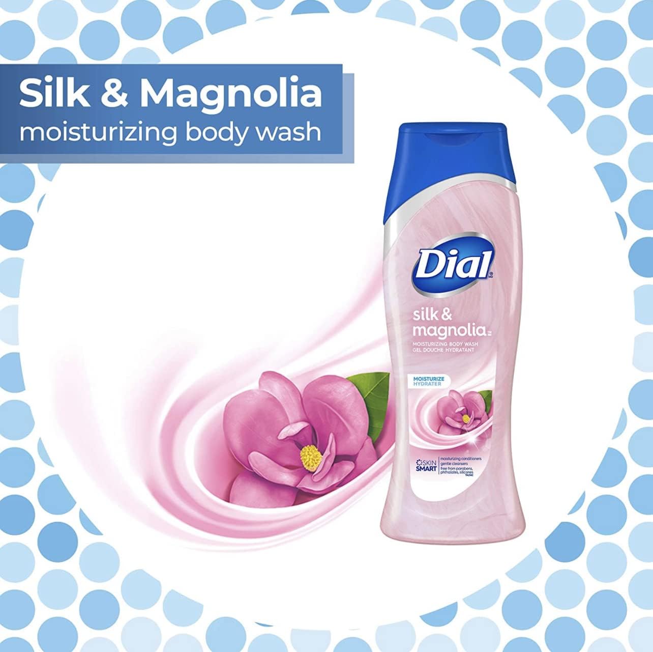 Dial Moisturizing Body Wash - Silk & Magnolia - Net Wt. 16 FL OZ (473 mL) (1 Bottle) (1) Beauty & Personal Care Dial